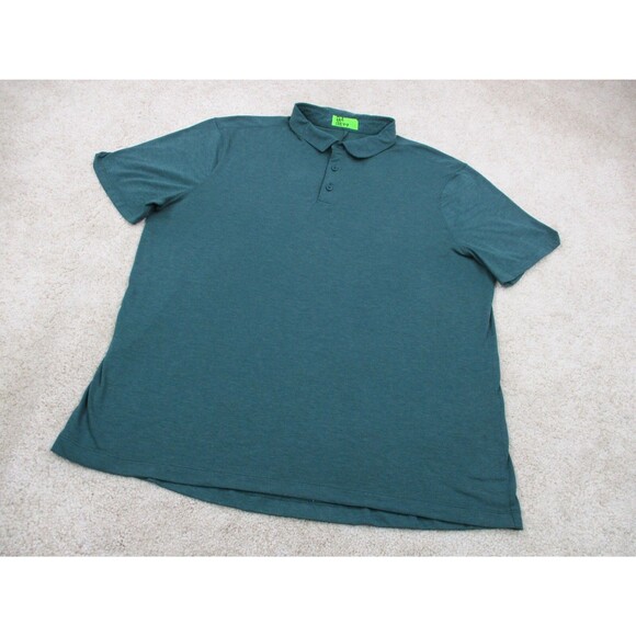 Lululemon Evolution Short Sleeve Polo Shirt Mens 2XL XXL Green Lightweight * - Picture 2 of 13